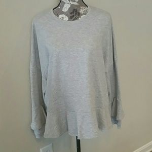 Ruffle detail sweatshirt Gray NWOT